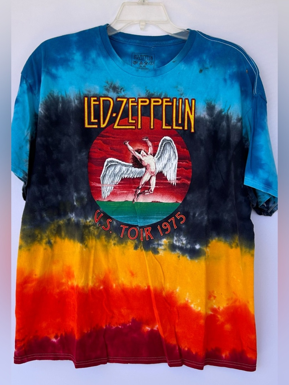 Led‎ Zeppelin Men’s US Tour 1975 Tee Shirt Tie Dye Short Sleeve Size 2XL